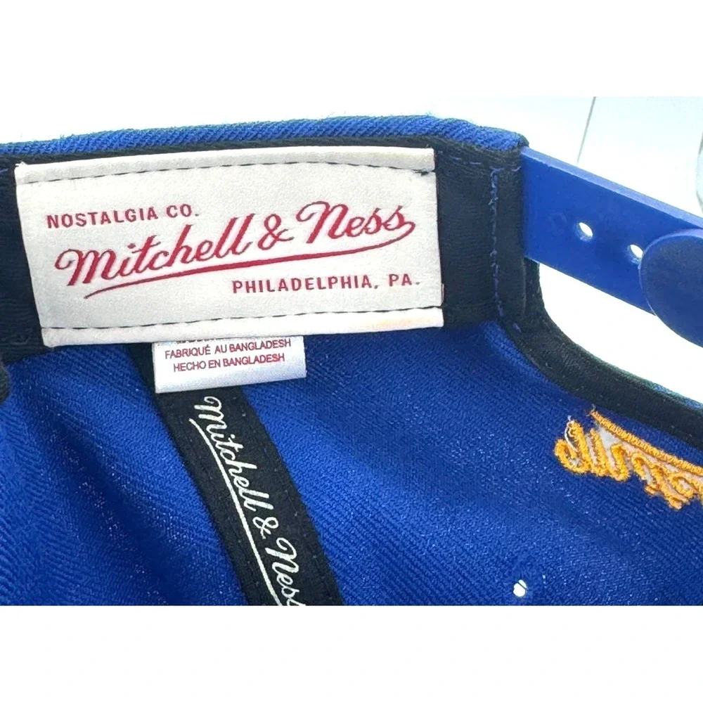 Mitchell & Ness Golden State Warriors Snapback Hat Blue Adjustable NZP73